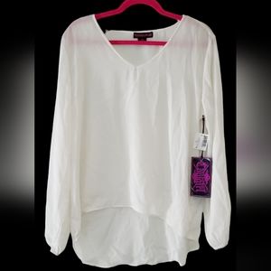 Rock & Roll Cowgirl White ¾ Sleeve Blouse